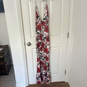 Commense Floral Maxi Dress - Red and Green
